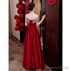 Off Shoulder Sequin A Line Prom Gowns