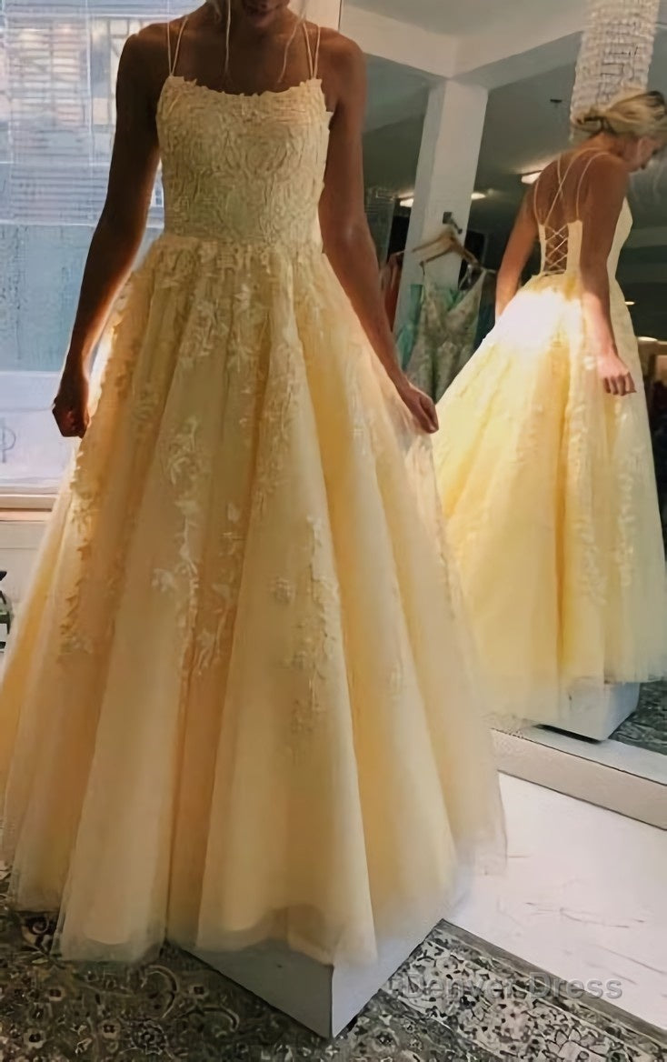 Chic Yellow Long Backless Prom Dress For Teens Charming Prom Dresses Main image