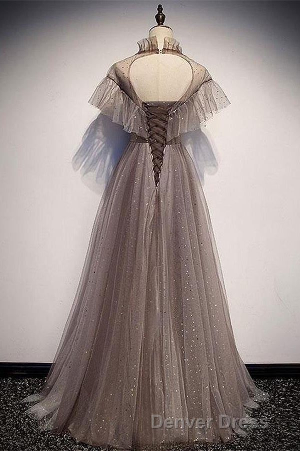 Charming Elegant Long A Line Floor Length Simple Prom Dresses Secondary image