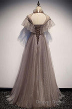 Charming Elegant Long A Line Floor Length Simple Prom Dresses