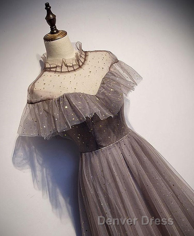 Charming Elegant Long A Line Floor Length Simple Prom Dresses