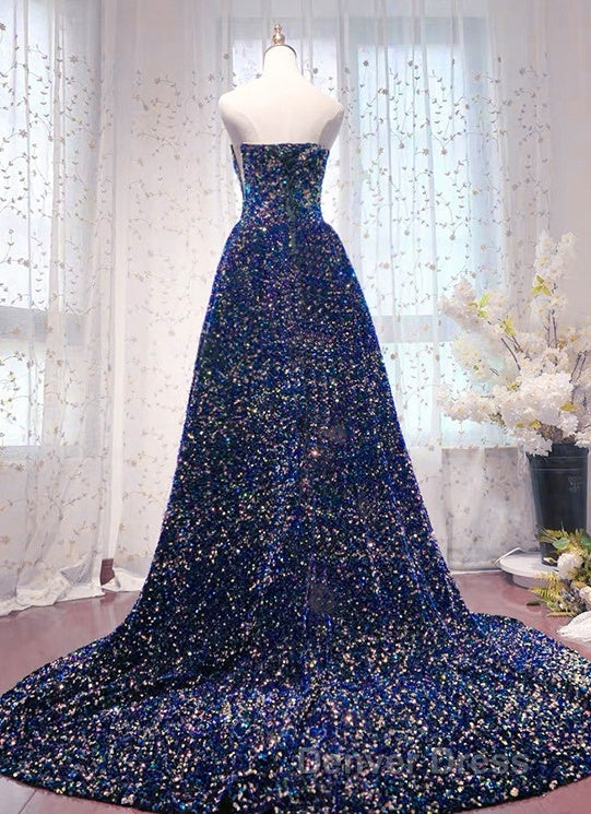 Chic Long Strapless Sparkly Tight Prom Dress Secondary image
