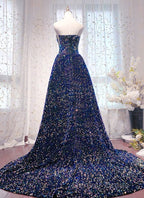 Chic Long Strapless Sparkly Tight Prom Dress