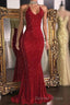 Glitter Halter Sheath Backless Long Prom Dress Fashion Dresses