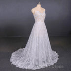 Charming Spaghetti Straps Long A Line Wedding Dress Beach Wedding Dresses