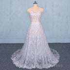 Charming Spaghetti Straps Long A Line Wedding Dress Beach Wedding Dresses