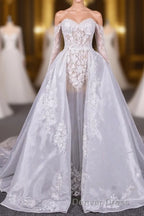 Long Sleeves Simple Elegant Wedding Dresses Lace Wedding Gown