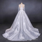 Long Sleeves Simple Elegant Wedding Dresses Lace Wedding Gown