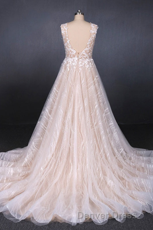 Gorgeous Long Backless Wedding Dresses Ivory Lace Wedding Gown Secondary image
