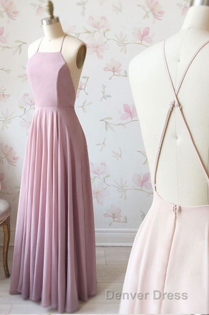 Cute Spaghetti Straps Sleeves Simple Long Prom Dresses For Girls Secondary image