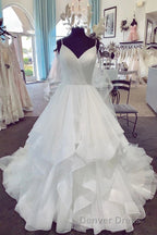 Charming Spaghetti Straps Long Ball Gowns Lace Up Wedding Dresses