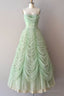 Mint Green Sweetheart Floor Length Long Prom Dresses, Ruched Chiffon Party Gown