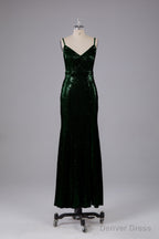 Mermaid Sequins Spaghetti Straps Long Bridesmaid Dresses