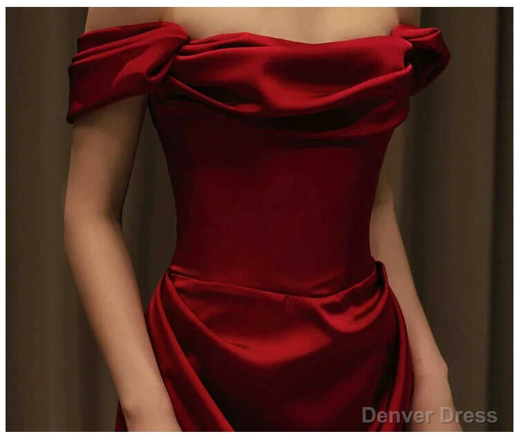 Off Shoulder Plain A Line Prom Gowns Long Corset Prom Dresses