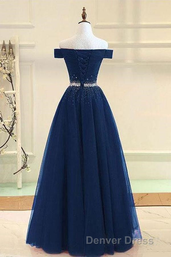 Off Shoulders Red Tulle Floor Length Prom Dresses