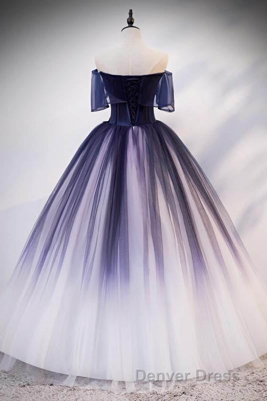 Ombre Ball Gown Prom Dresses Quinceanera Dresses with Delicate Gold Appliques Secondary image
