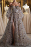 Beautiful Sequin Shiny Sweetheart Long A Line Aesthetic Prom Dresses