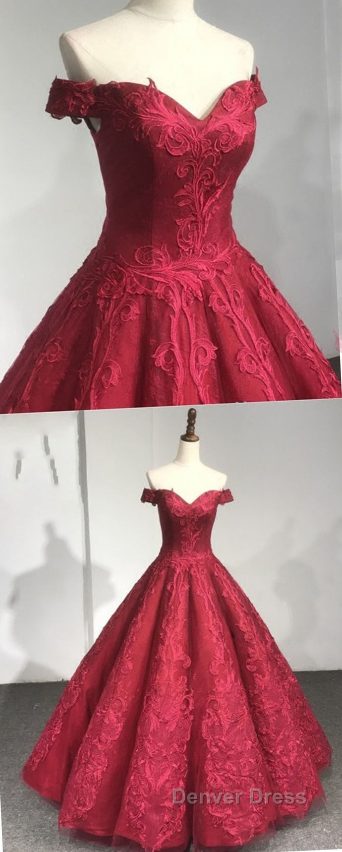 Gorgeous Pink Off The Shoulder Ball Gowns Prom Dresses With Appliques