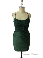 Spaghetti Straps Open Back Short Homecoming Dresses