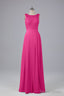 A Line Lace Top Floor Length Chiffon Bridesmaid Dresses