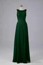 A Line Lace Top Floor Length Chiffon Bridesmaid Dresses
