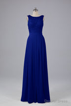 A Line Lace Top Floor Length Chiffon Bridesmaid Dresses