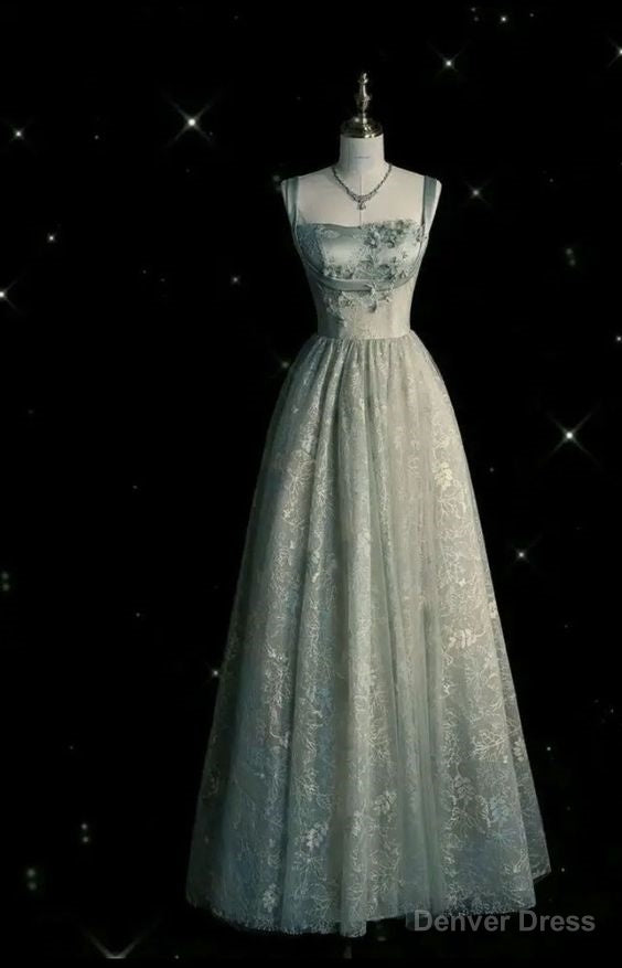 Beautiful A line Sage Green Long Tulle Prom Dress Main image