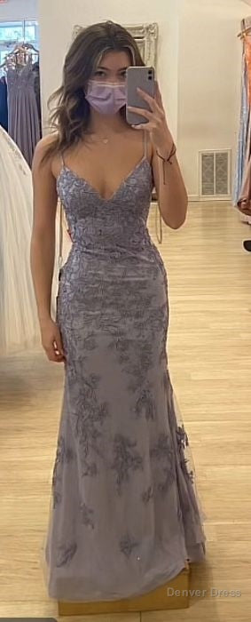 Stunning Spaghett Straps Mermaid Prom Dresses Straps With Lace 22th Birthday Outfit Main image