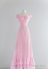 Chic A Line Sweetheart Pink Satin Long Evening Dress Prom Dresses
