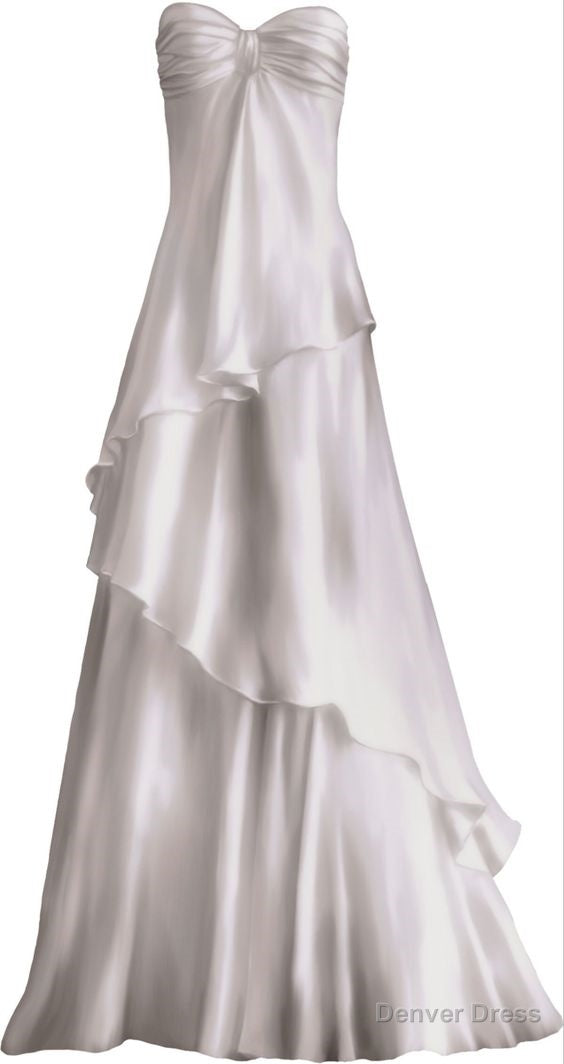 Sexy A Line Sweetheart Prom Dress White Long Prom Dresses Main image