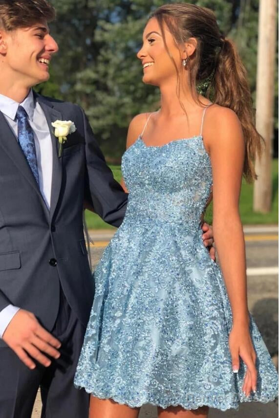 Lace Homecoming Dress,Short Prom Dress,Back To School HOCO Dresses