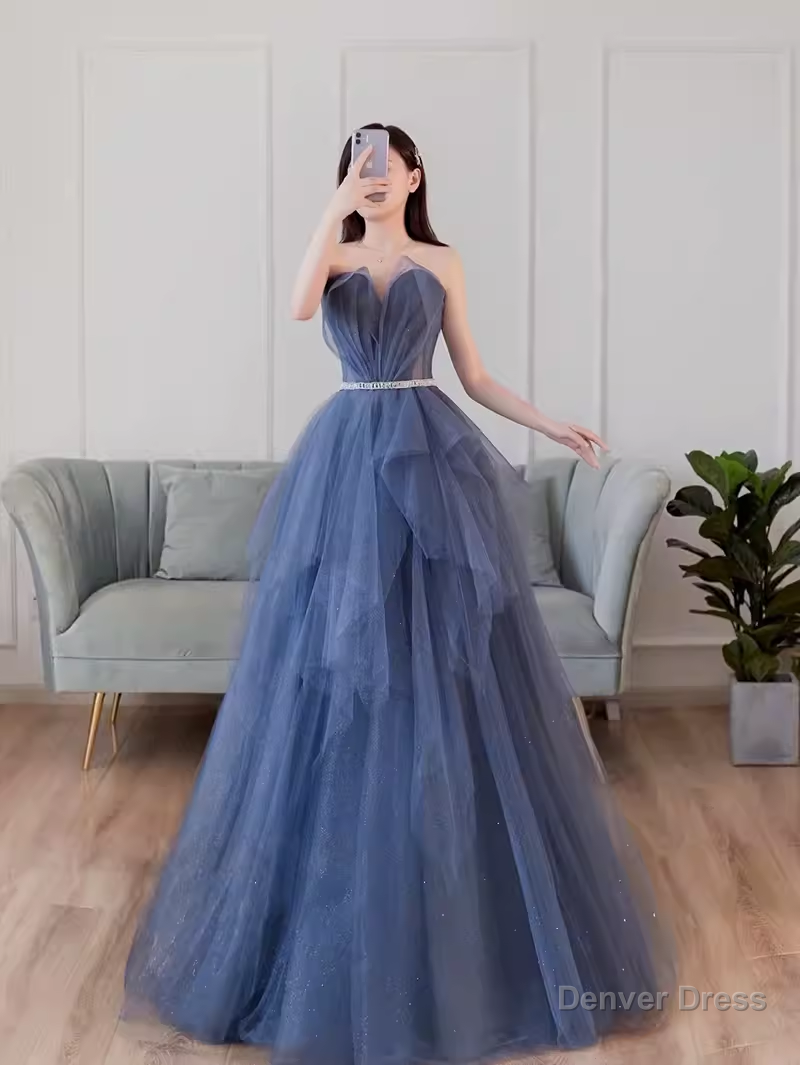 Simple Ball Gowns Strapless Tulle Prom Dress Main image