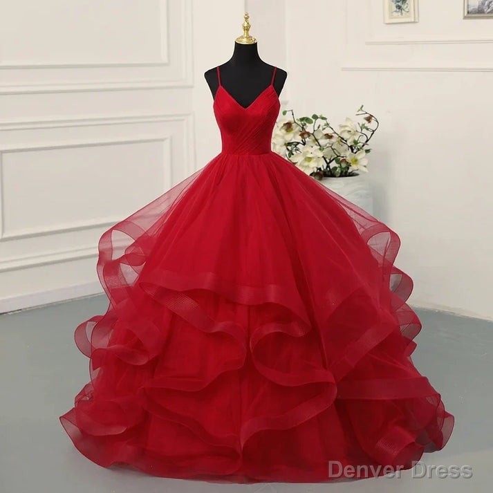 Lace Wined Red Black Quinceanera Dress Spaghetti Straps Ruched Organza Prom Dresses