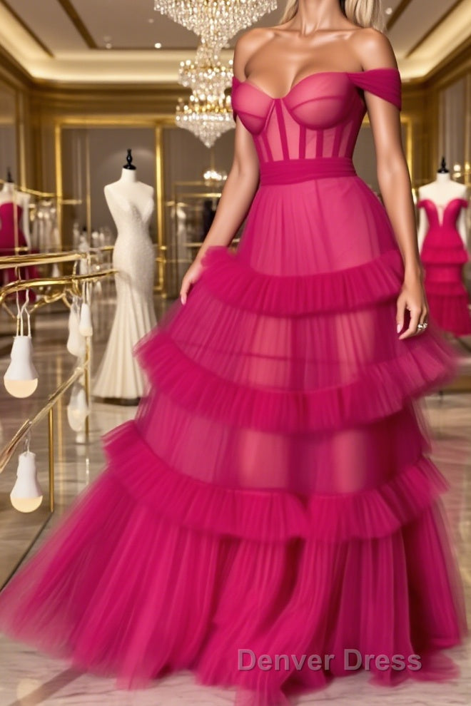 Prom Dress Off the Shoulder Chic A Line Long Prom Dresses