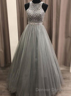 Gorgeous c A Line Scoop Beaded Long Prom Dresses Prom Gown