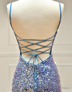 Sparkly Spaghetti Straps Sequin Homecoming Dresses