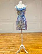 Sparkly Spaghetti Straps Sequin Homecoming Dresses