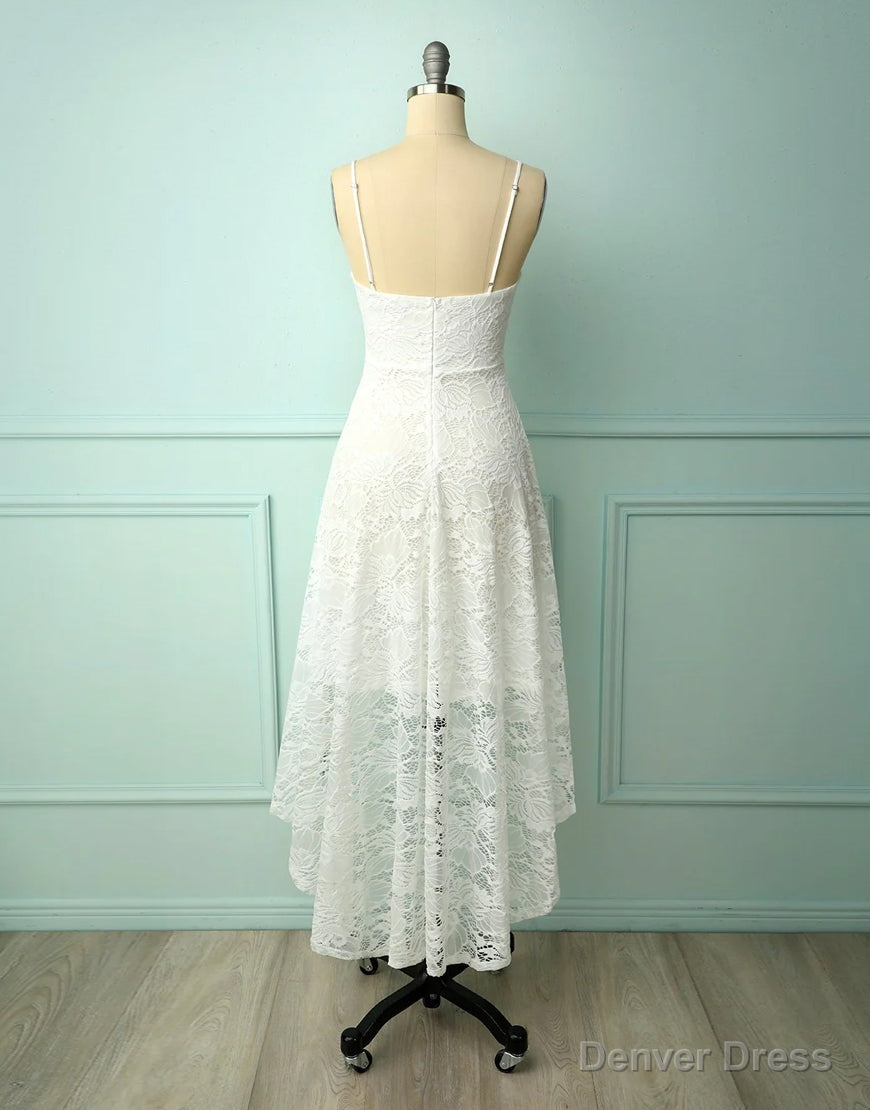 Straps V-Nevk High low Lace Party Dress Secondary image