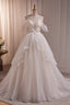 Elegant Tulle Spaghetti Straps Ball Gowns Wedding Dresses with Beads