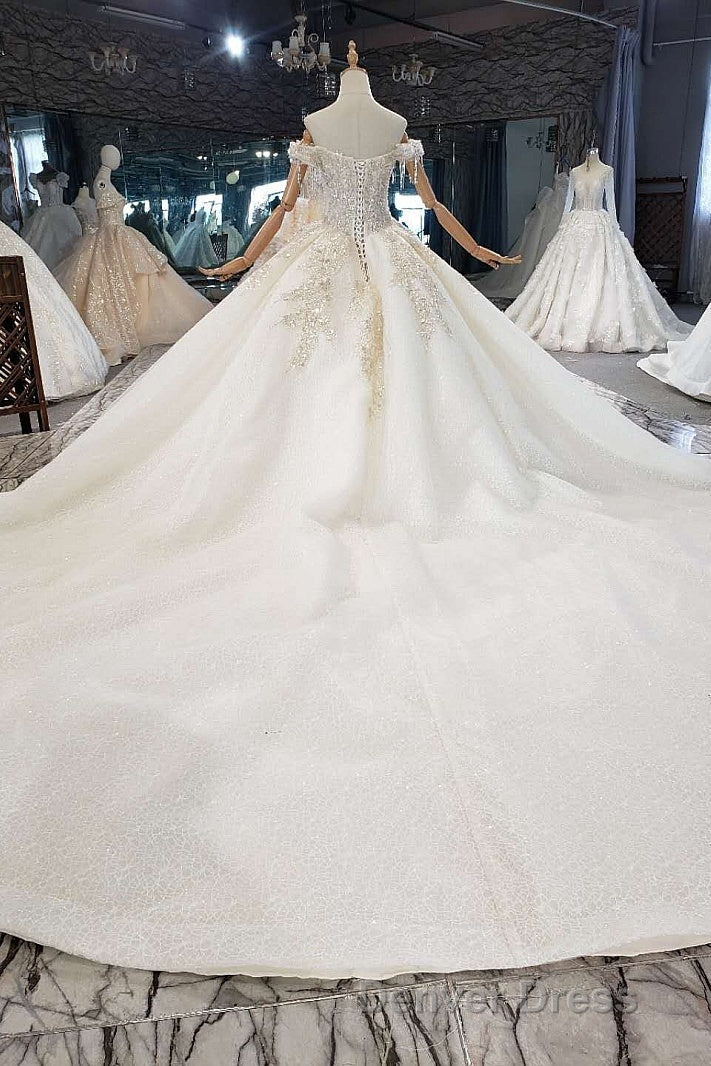 New Arrival Long Off The Shoulder Ball Gowns Lace Wedding Dresses