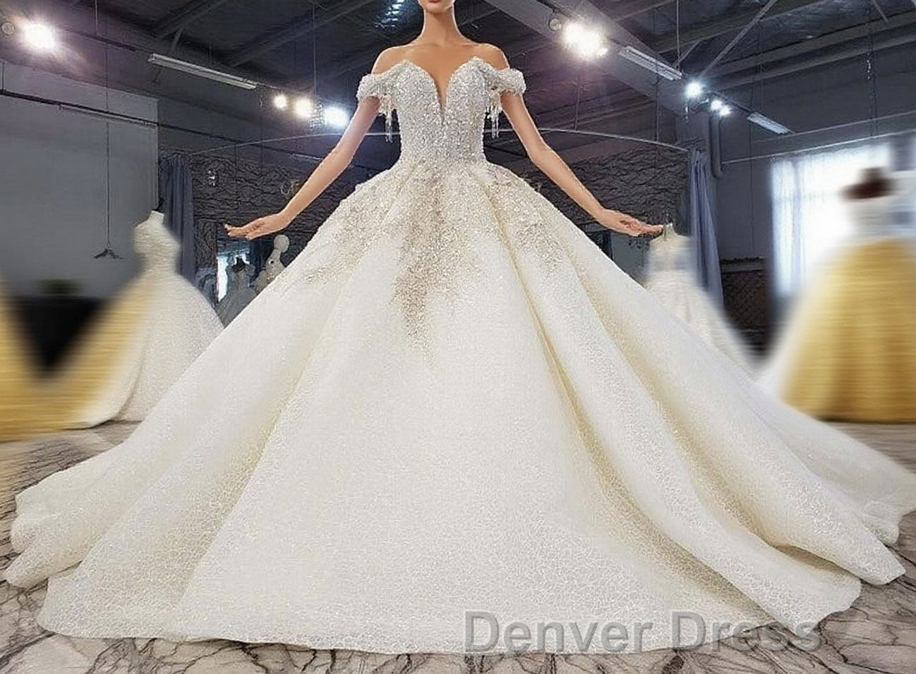 New Arrival Long Off The Shoulder Ball Gowns Lace Wedding Dresses Main image