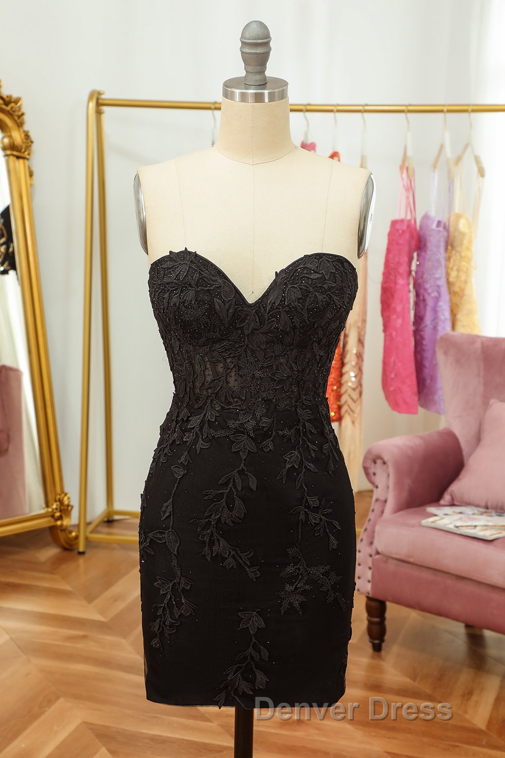 Purple Lace Tight Short Hoco Dresses