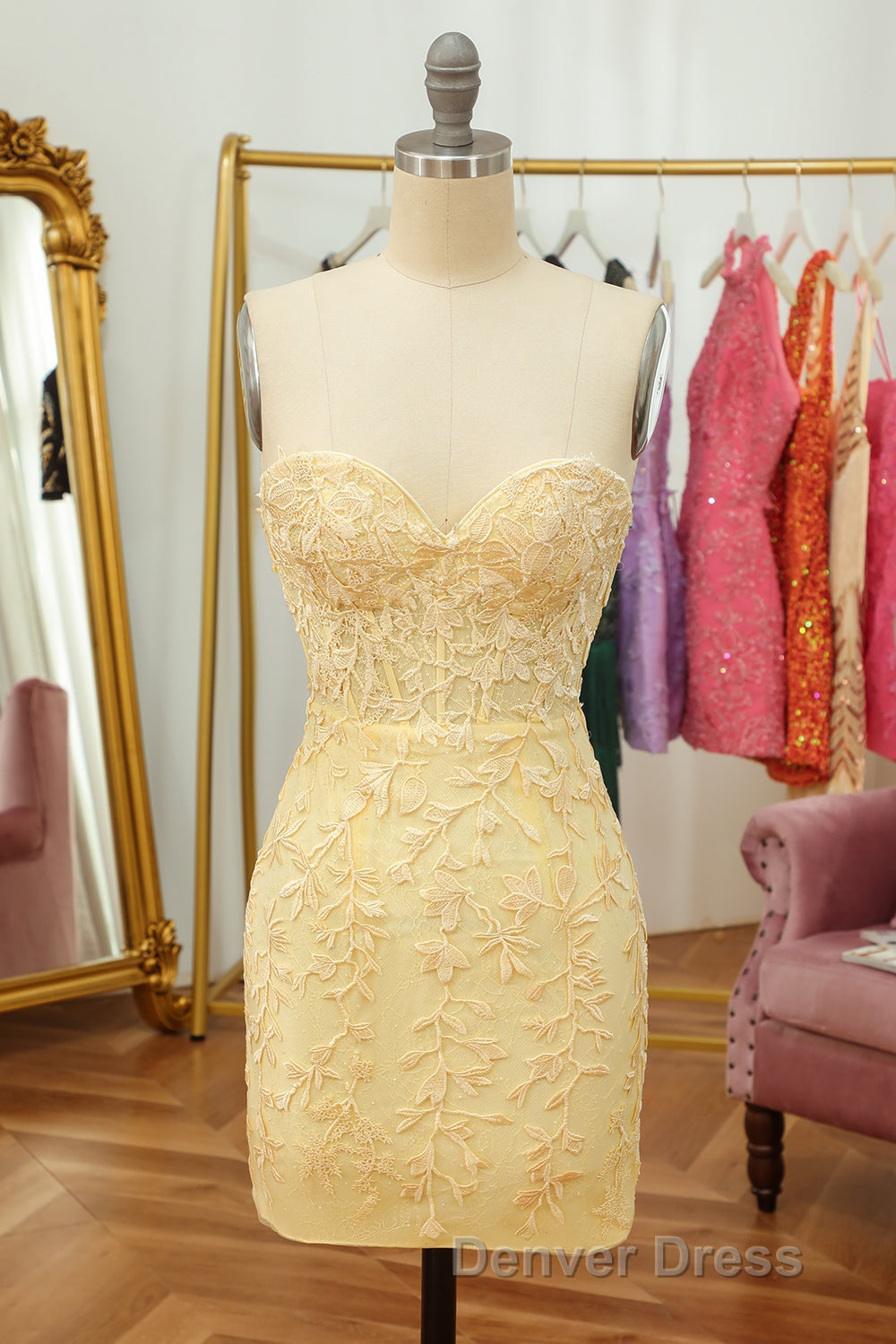 Purple Lace Tight Short Hoco Dresses
