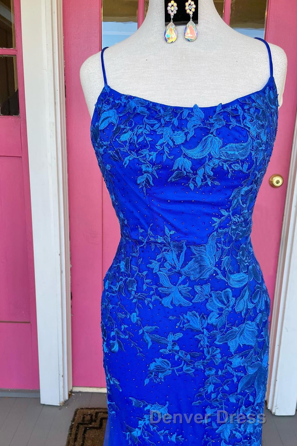 Royal Blue Mermaid Prom Dresses with Appliques