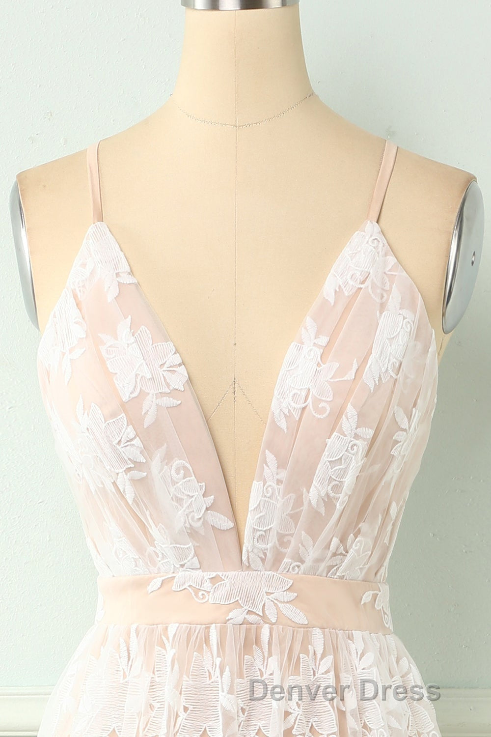 Spaghetti Straps White Prom Dresses