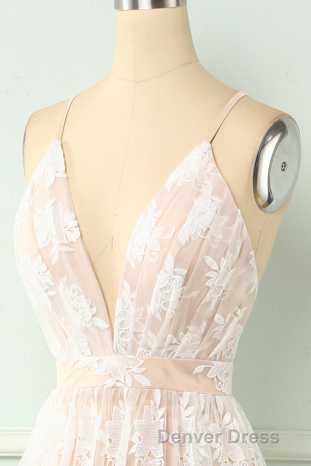 Spaghetti Straps White Prom Dresses