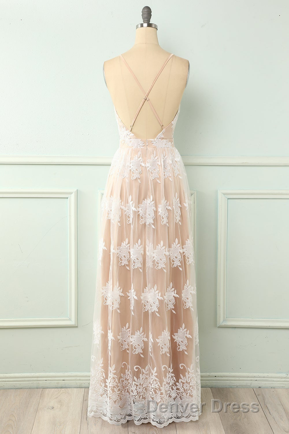 Spaghetti Straps White Prom Dresses