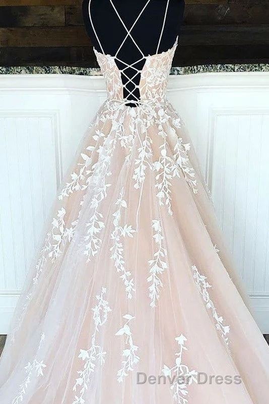 Hottest Elegant Spaghetti Straps Backless Lace Long Princess Prom Dresses For Teens Secondary image