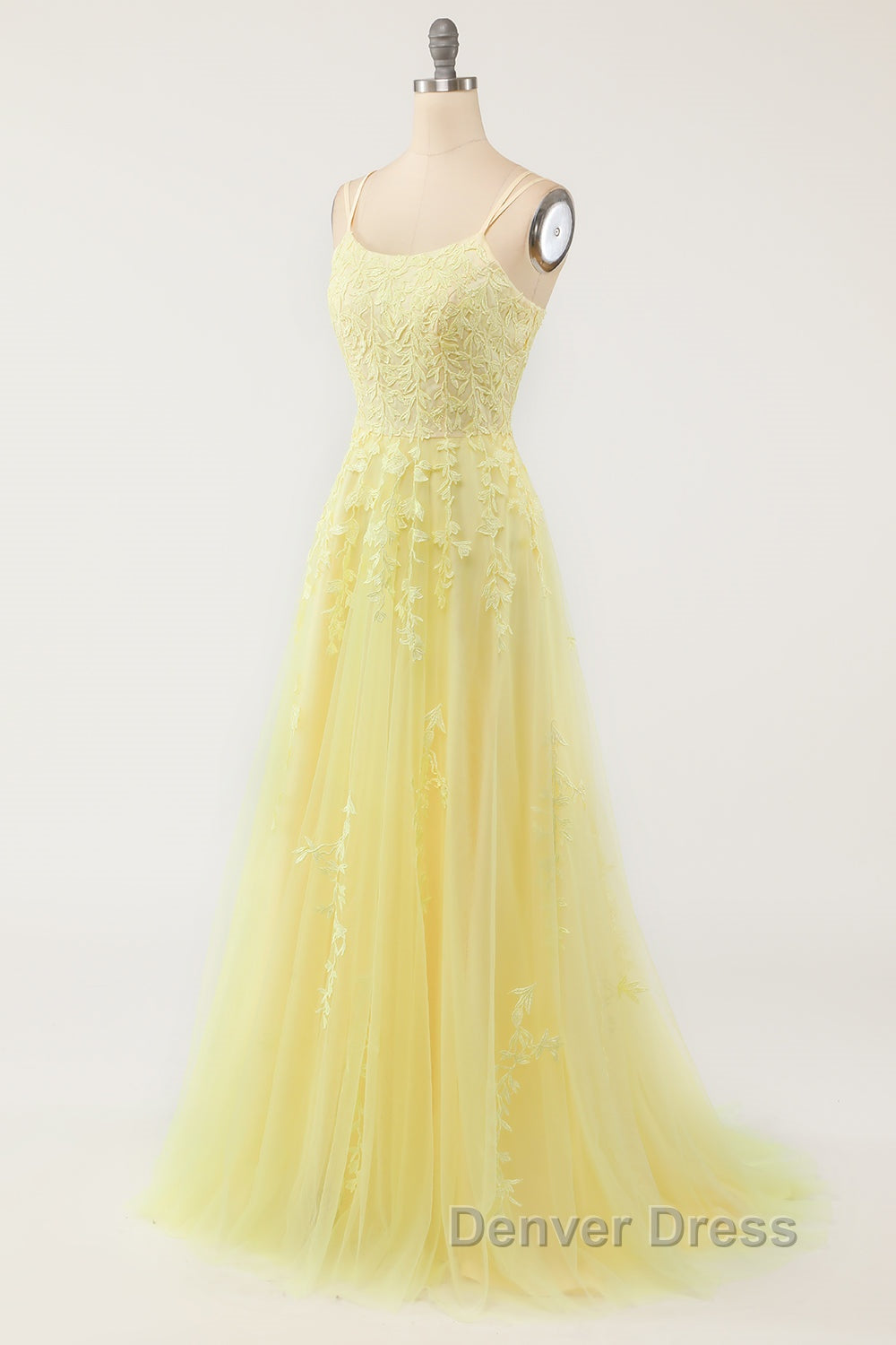 Purple Tulle Prom Dresses with Appliques