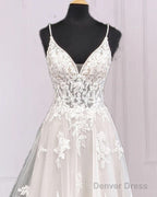 A-Line Appliques Wedding Dresses